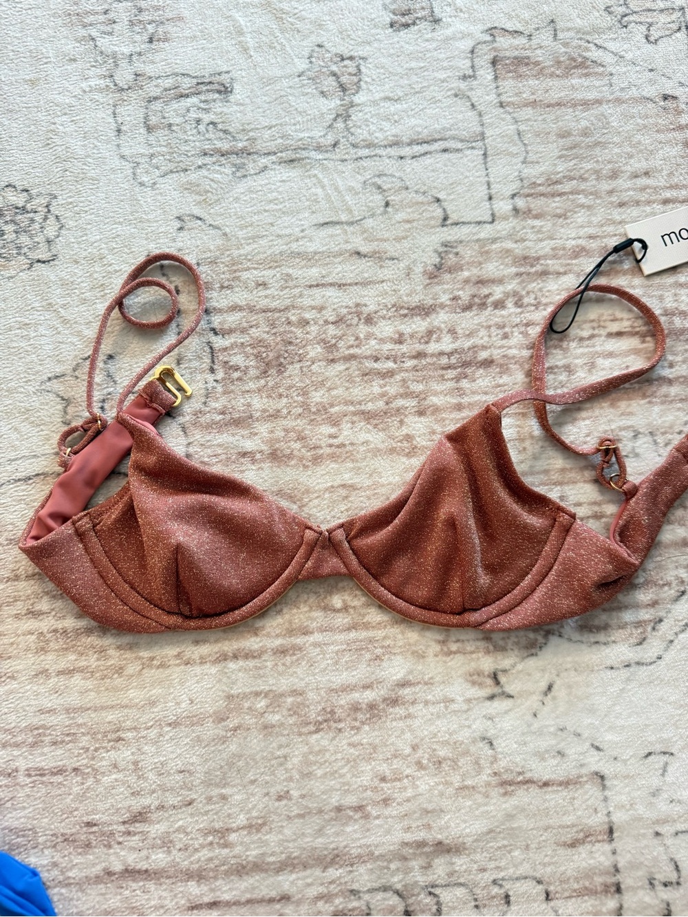 Montce Rose Bronze Sparkle Underwire Bikini Top